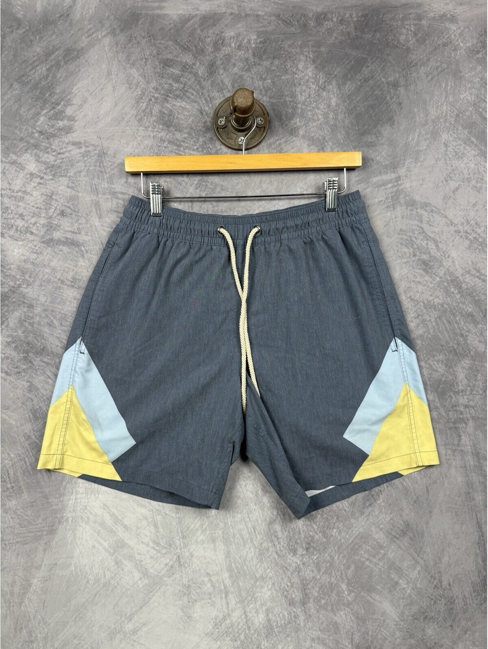 Fair Harbor Swim Trunks Mens M Blue l Lined Drawstring Pockets Quick Dry
